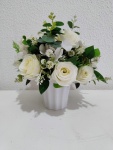 Centro de Mesa Com Flores Permanentes Brancas E Creme - imagem 1