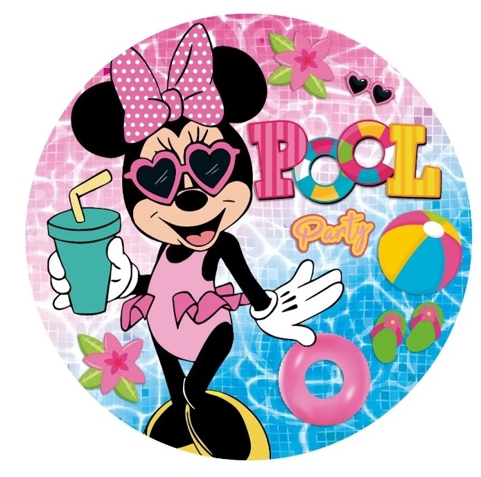 Capa Painel Redondo Minnie Pool Party - Neide Locações pegue e Monte 