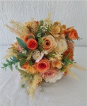 Buquê de Noiva Com Flores Artificiais Composto Por Rosas, Dálias, Hortências E Capim Estilo Seco Para Cerimônias de Casamento - imagem 2
