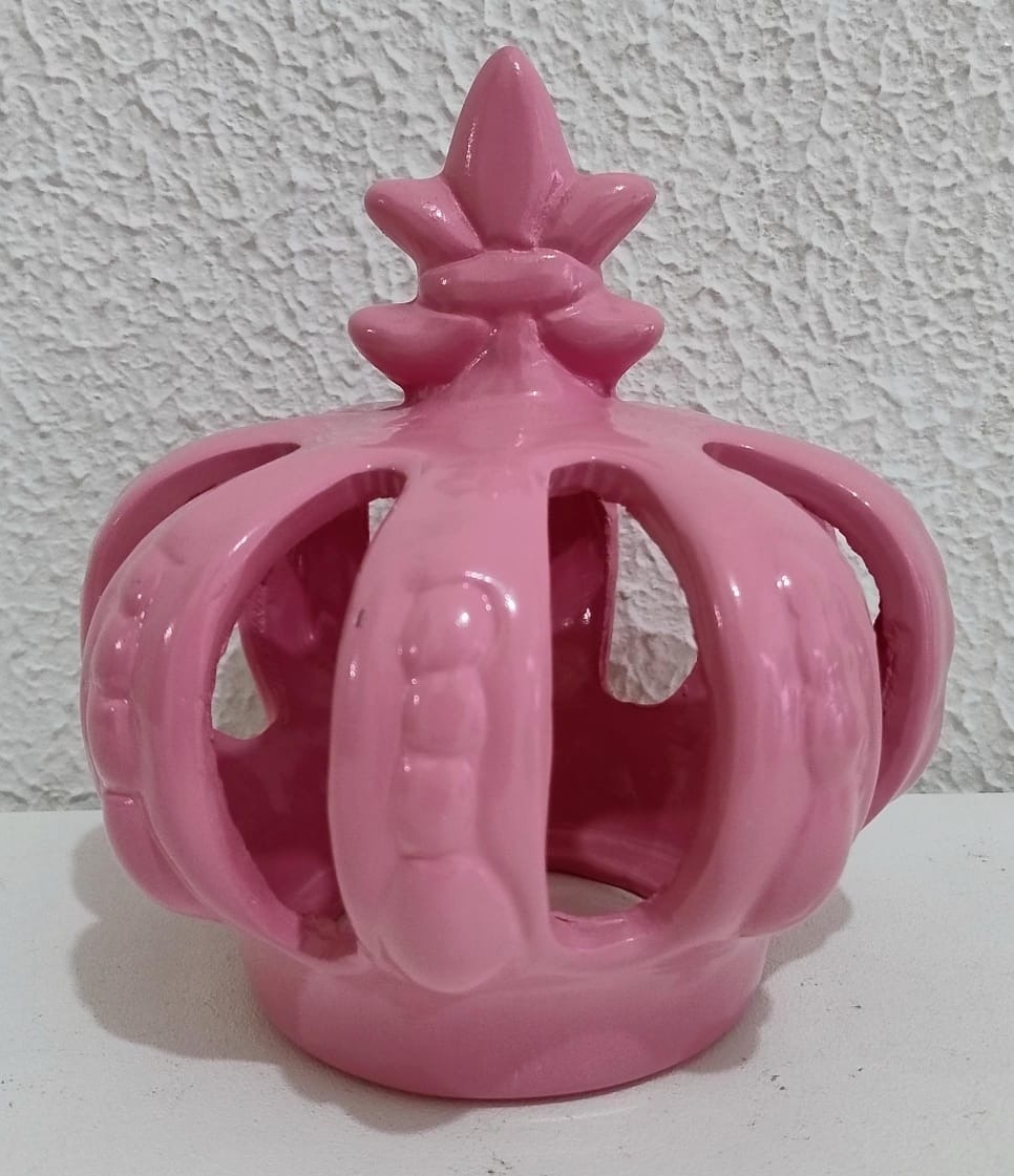 Coroa Porcelana Cerâmica Rosa - Neide Locações pegue e Monte 