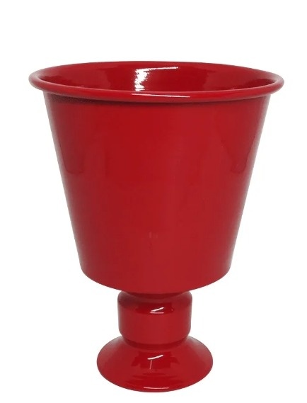 Vaso Delicat Pequeno Alumínio Vermelho - Neide Locações pegue e Monte 