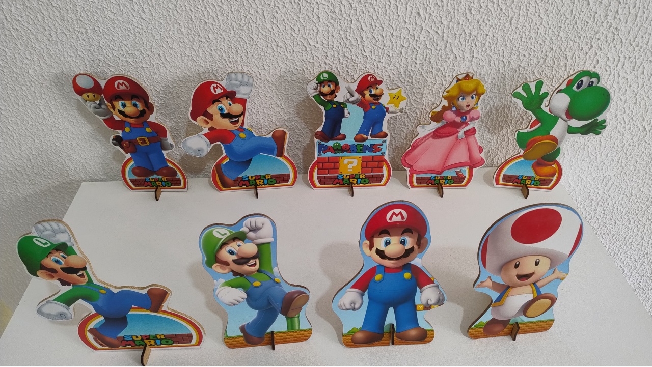 Displays de Mesa Super Mário 2 - Neide Locações pegue e Monte 