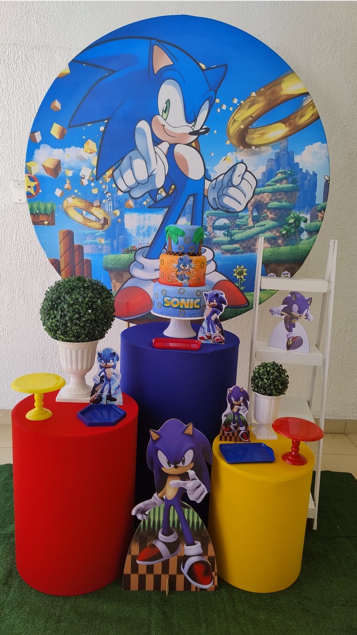Kit Pegue E Monte Sonic Com Escadinha E Displays - Clássico - Neide Locações pegue e Monte 