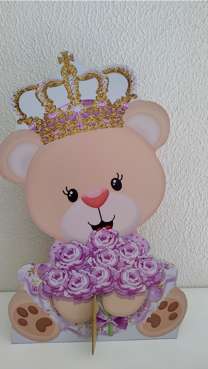 Displays de Chão E de Mesa Ursinha Lilás - Neide Locações pegue e Monte 