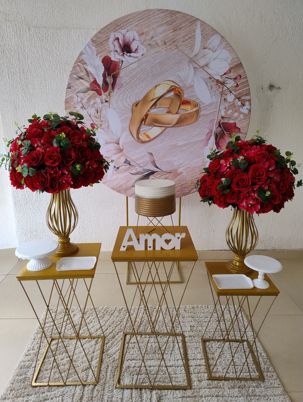 Kit Pegue E Monte - Par de Alianças Marsala- Noivado Casamento Bodas - Neide Locações pegue e Monte 