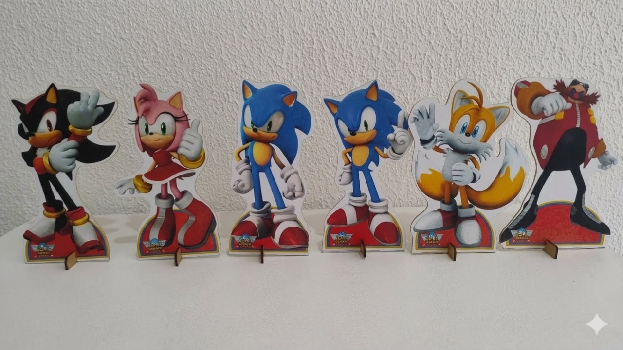 Displays de Mesa Personagens Do Sonic - Neide Locações pegue e Monte 