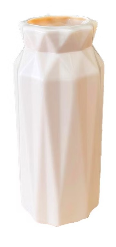 Vaso de Plástico Glam Decoração Bege - Neide Locações pegue e Monte 