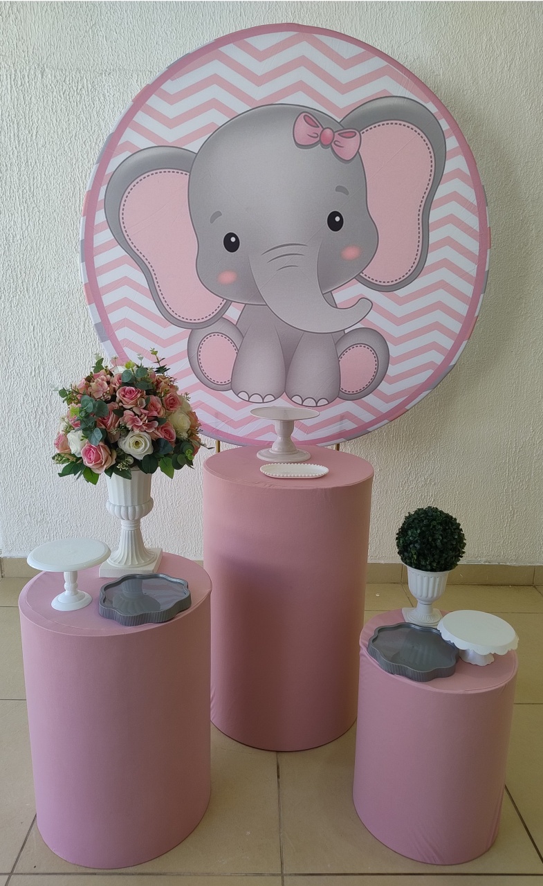 Kit Pegue E Monte Elefante Rosa - Tradicional - Neide Locações pegue e Monte 