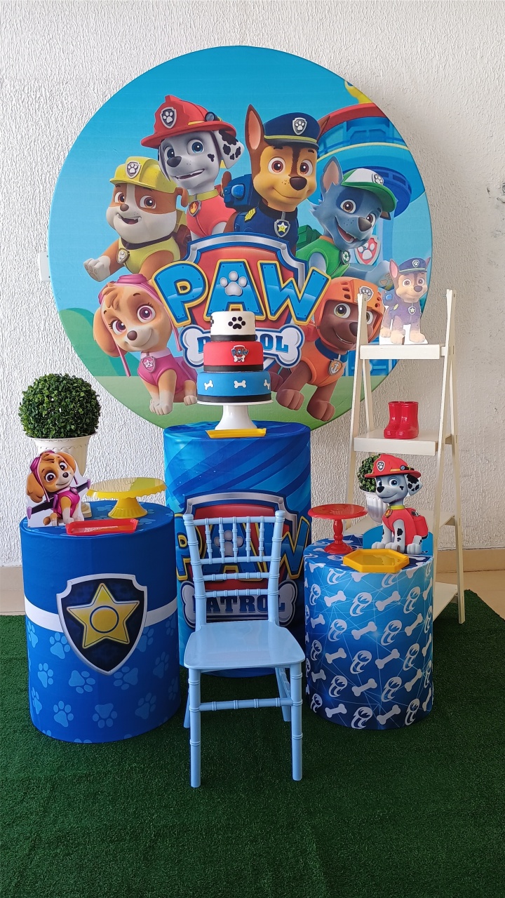 Kit Pegue E Monte Patrulha Canina Com Cadeira E Escadinha - Clássico - Neide Locações pegue e Monte 