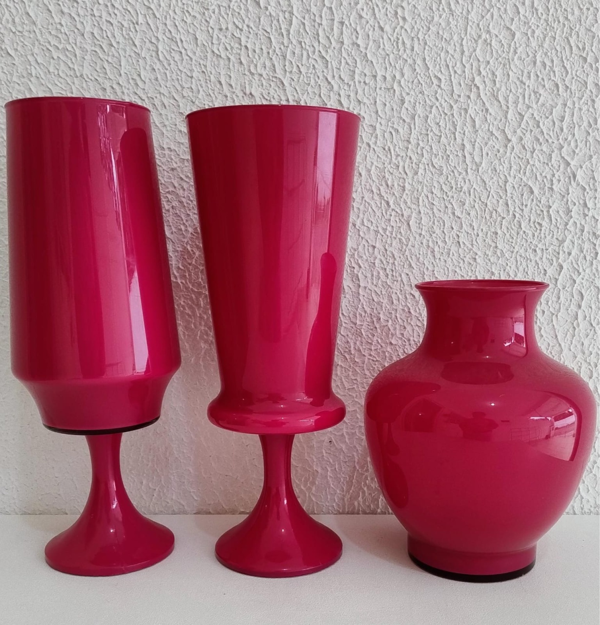 Trio de Vasos de Vidro Pink - Neide Locações pegue e Monte 