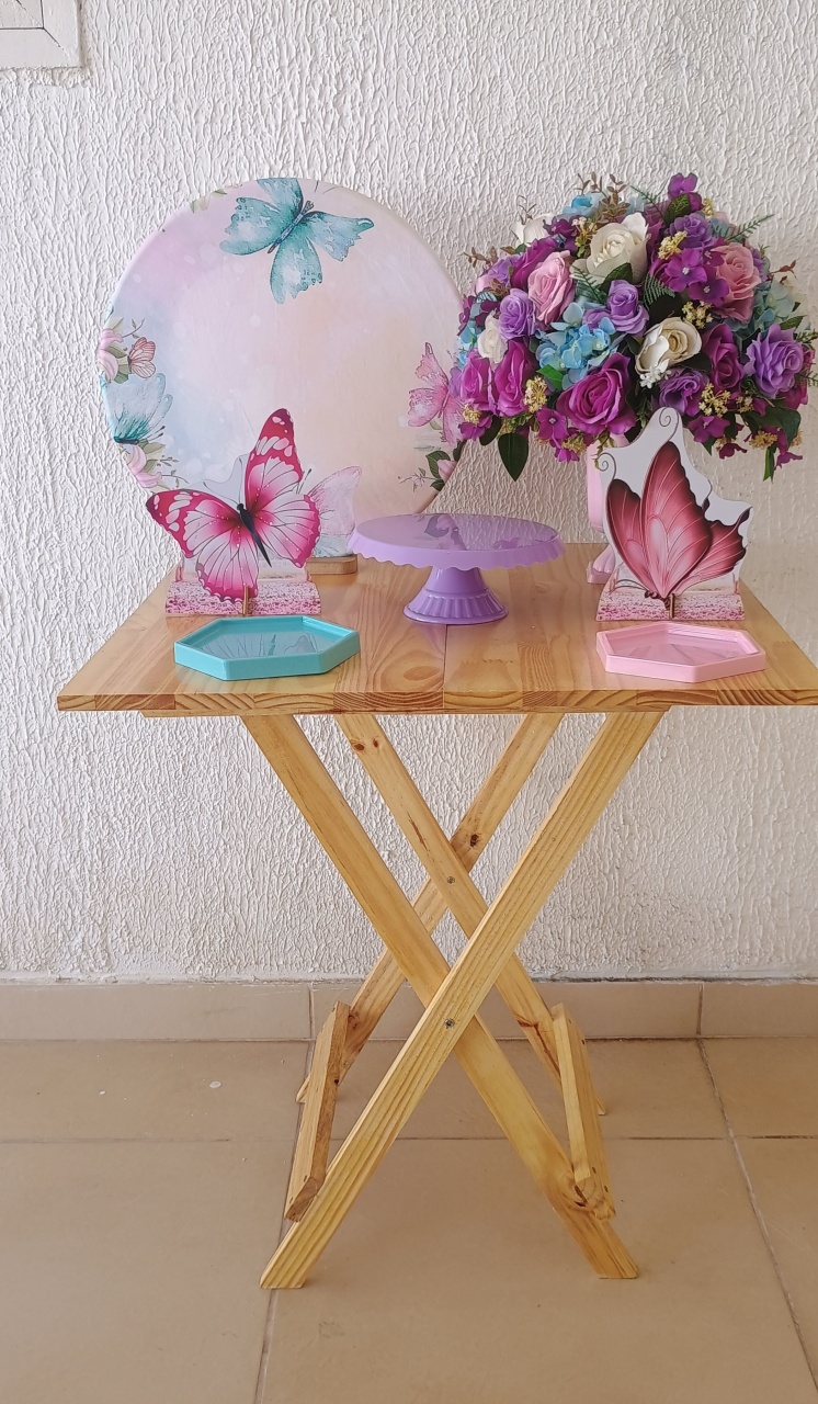 Mini Kit - Festa Na Mesa - Borboletas - Neide Locações pegue e Monte 