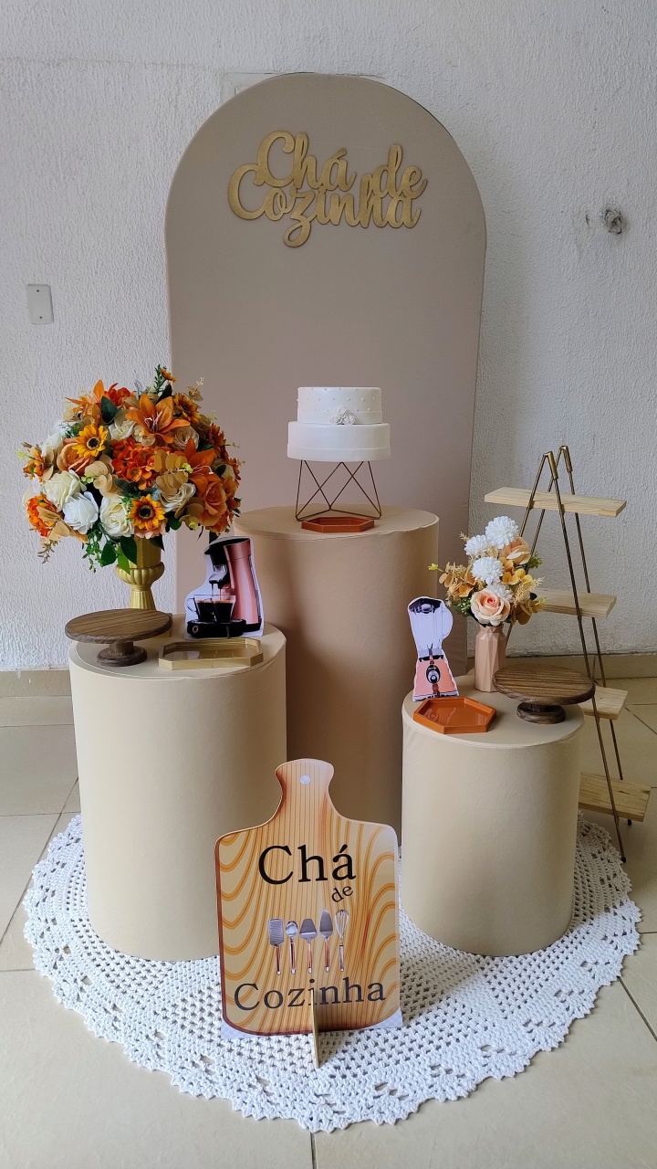 Kit Pegue E Monte Chá de Cozinha, Chá de Casa Nova Bege - Neide Locações pegue e Monte 