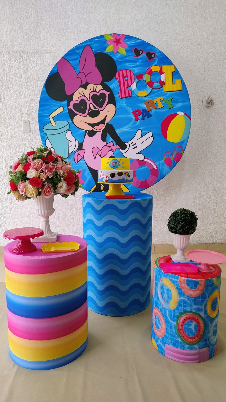 Kit Pegue E Monte - Minnie Pool Party (Clássico) - Neide Locações pegue e Monte 