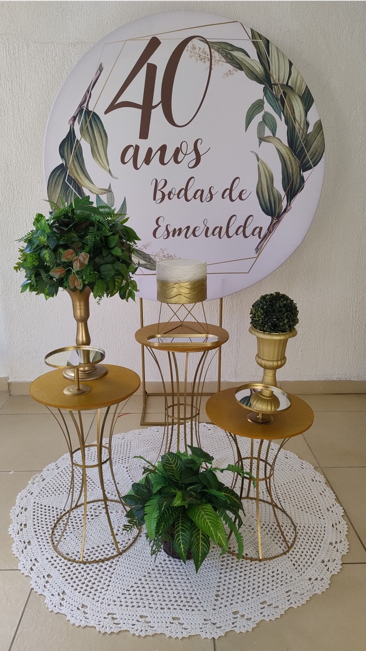 Kit Pegue E Monte Romântico Bodas de Esmeralda 40 Anos de Casamento - Neide Locações pegue e Monte 