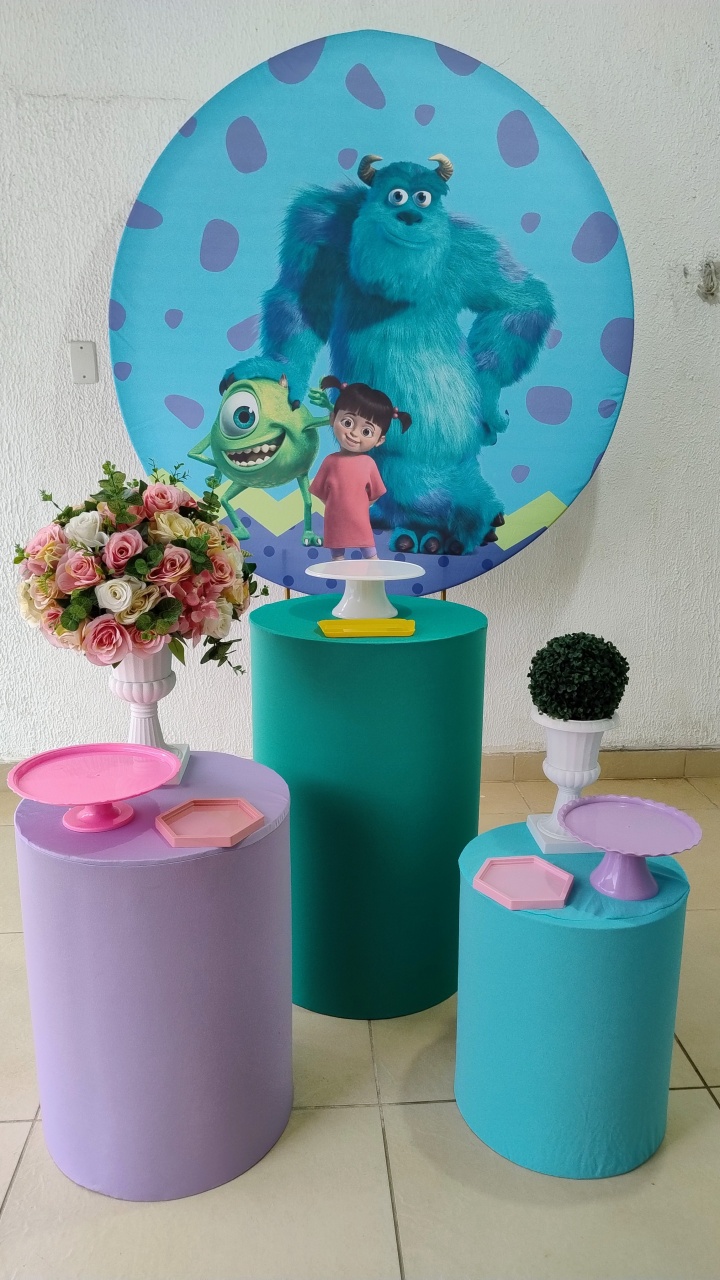 Kit Pegue E Monte Monstros S A Rosa - Tradicional  - Neide Locações pegue e Monte 