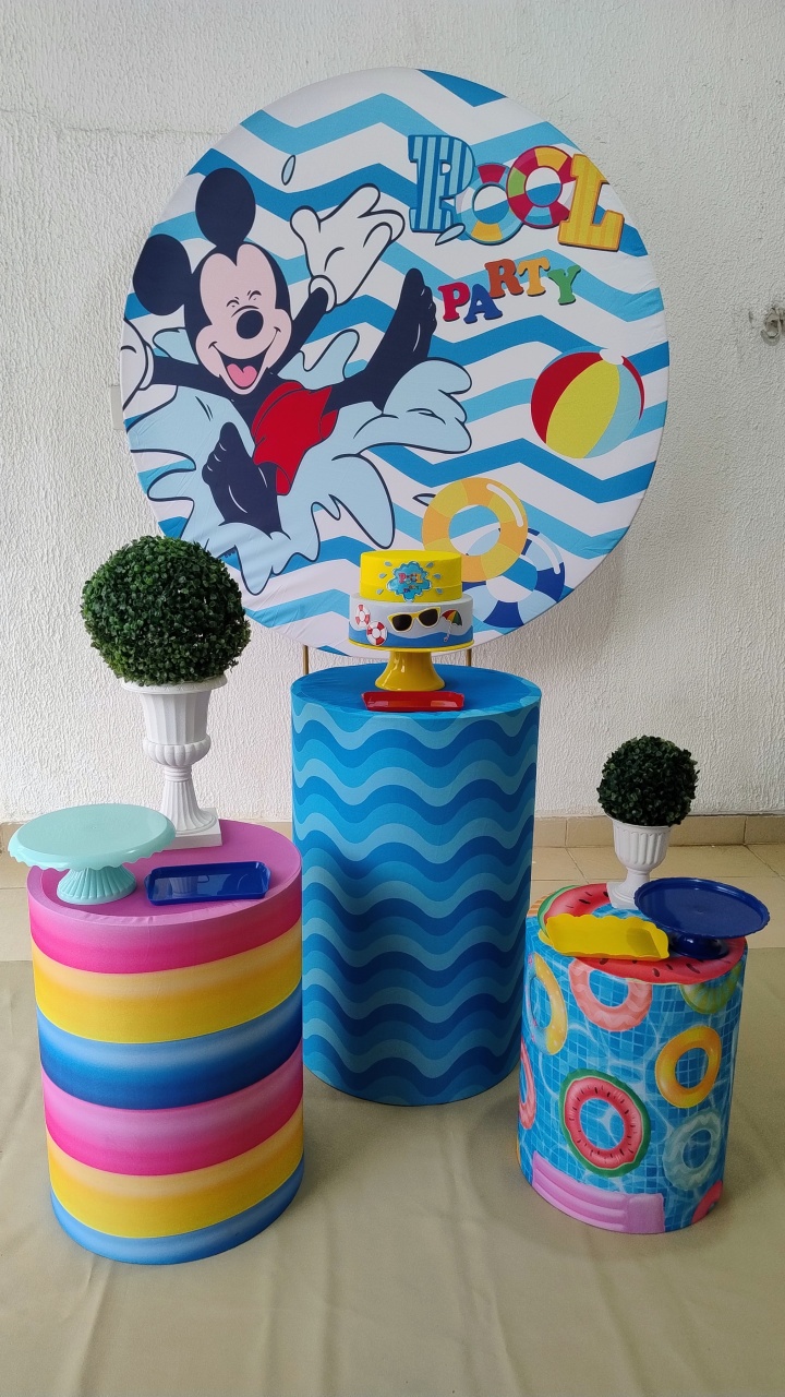 Kit Pegue E Monte - Mickey Pool Party (Clássico) - Neide Locações pegue e Monte 