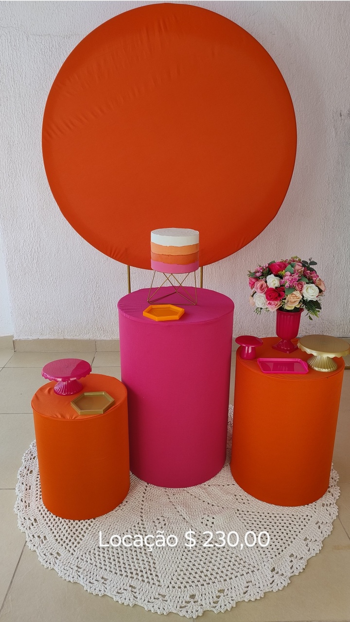 Kit Pegue E Monte Laranja E Pink Tardezinha - Tradicional - Neide Locações pegue e Monte 