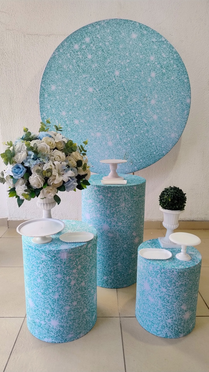 Kit Pegue E Monte Verde Glitter E Branco - Tradicional - Neide Locações pegue e Monte 