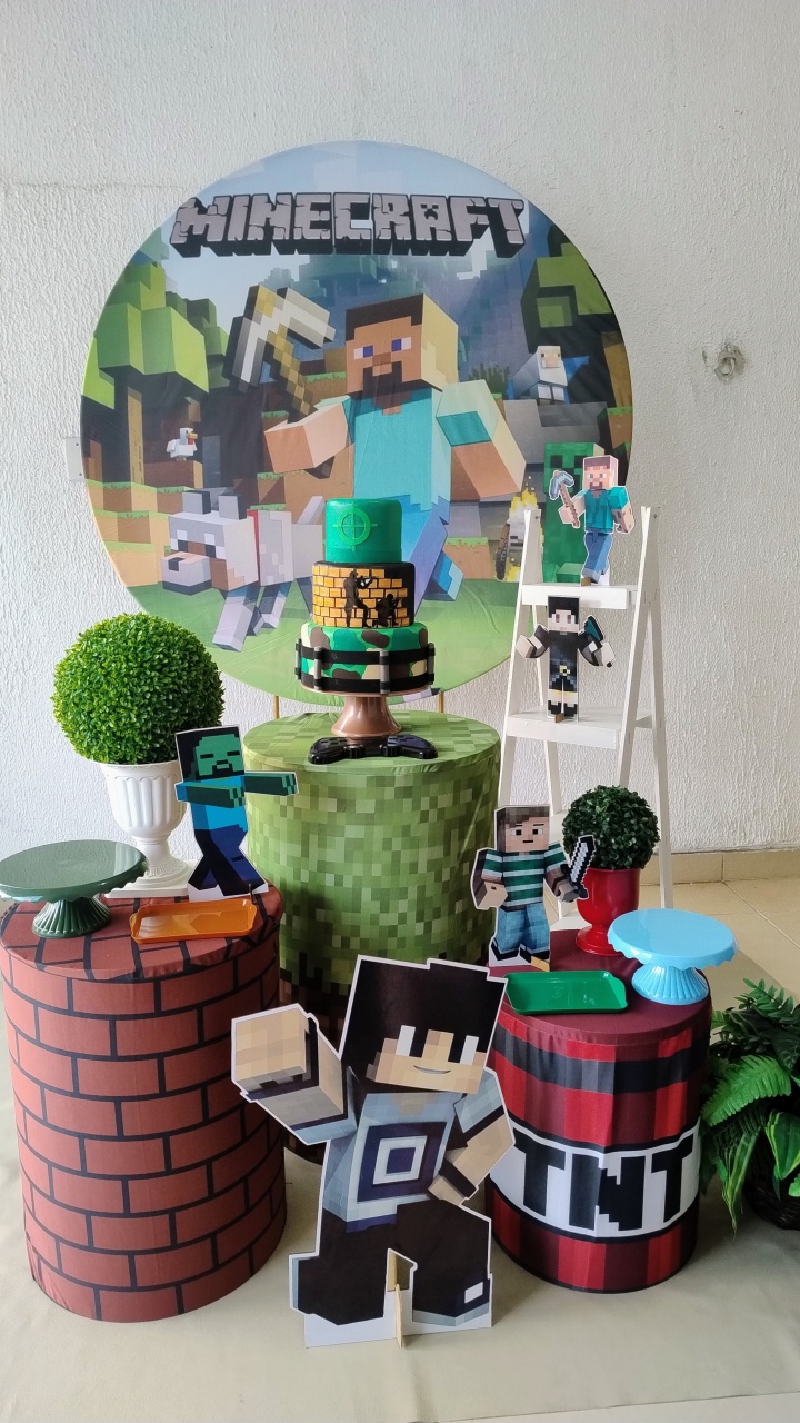 Kit Pegue E Monte Minecraft Com Escadinha E Displays - Clássico - Neide Locações pegue e Monte 