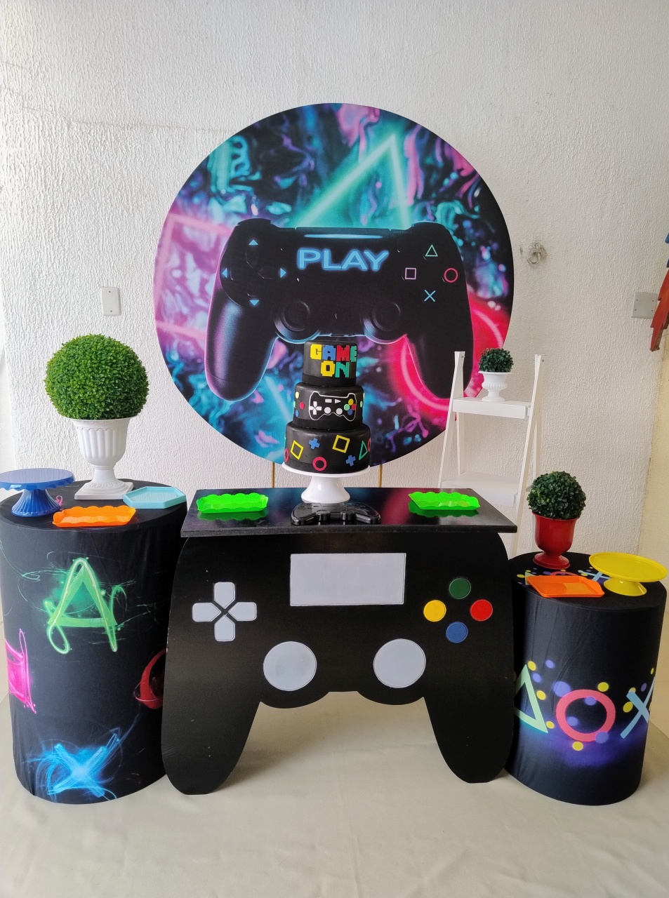 Kit Pegue E Monte Vídeo Game Com Escadinha- Premium  - Neide Locações pegue e Monte 