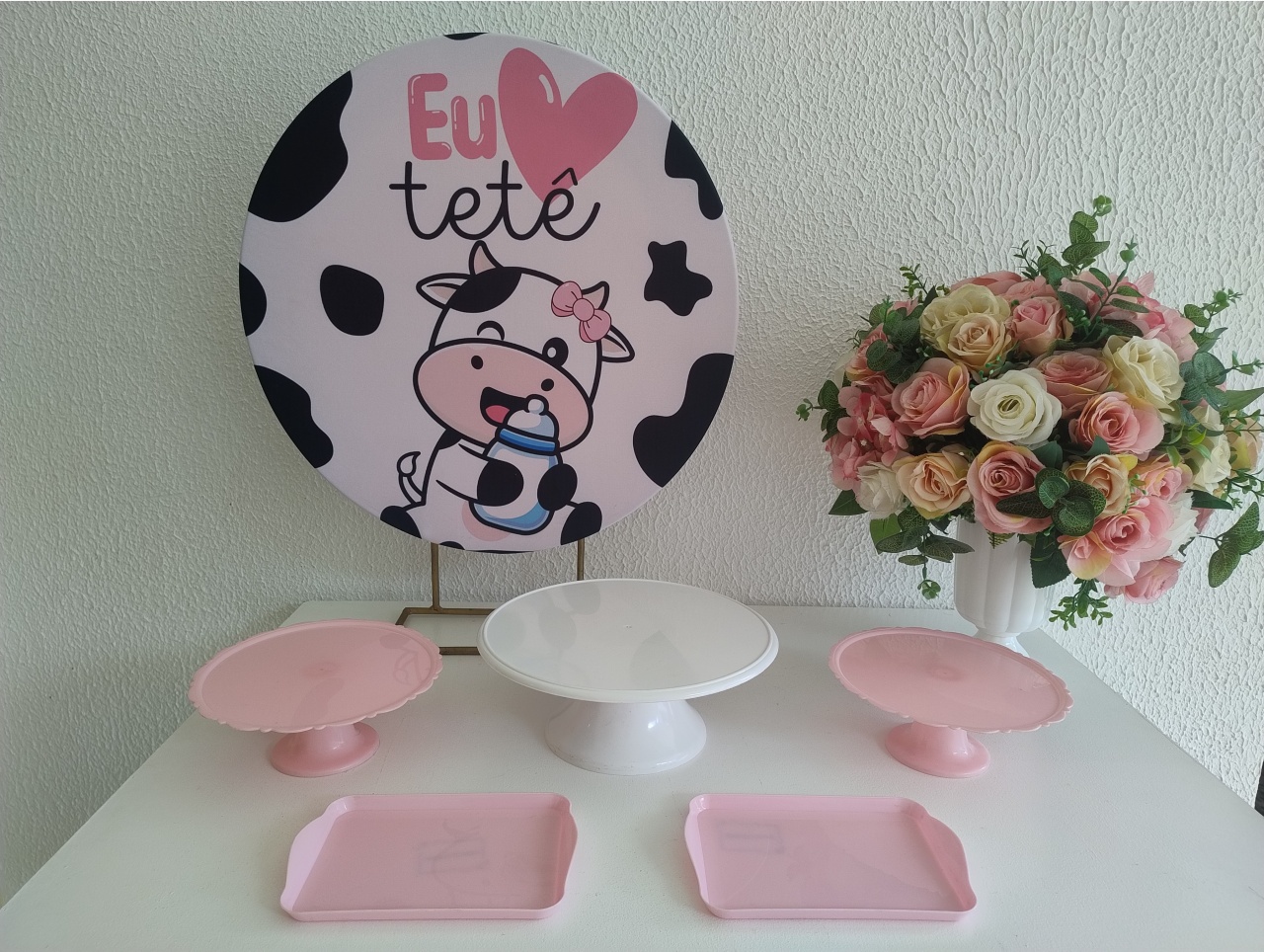 Mini Kit - Festa Na Mesa - Eu Amo Tetê Rosa - Neide Locações pegue e Monte 