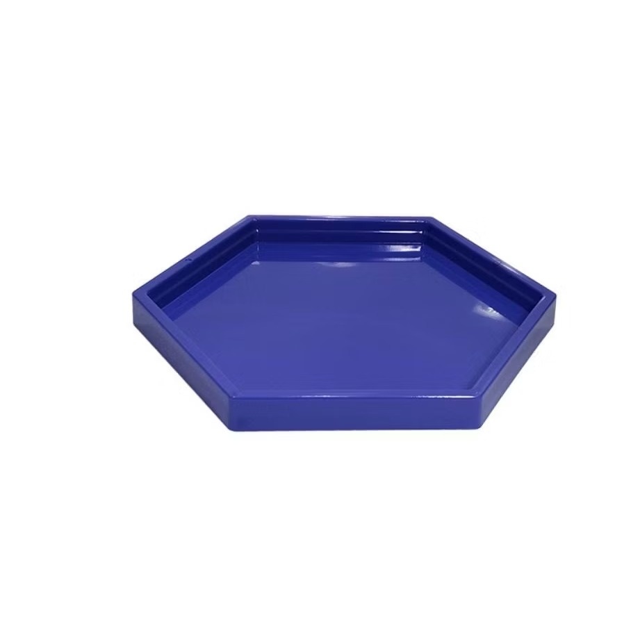 Bandeja Sextavada Azul Marinho  - Neide Locações pegue e Monte 