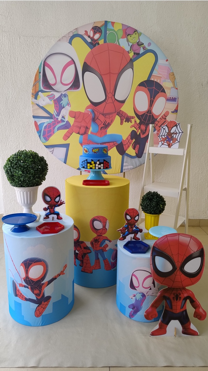 Kit Pegue E Monte Homem Aranha Spidey E Seus Amigos Com Escadinha E Displays - Clássico - Neide Locações pegue e Monte 