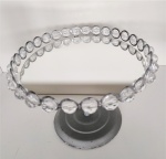 Suporte de Doce Espelhado Em Pedrarias Prata M - imagem 1