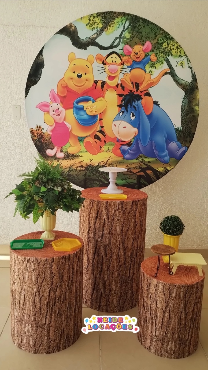 Kit Pegue E Monte Floresta Ursinho Pooh Puff - Tradicional - Neide Locações pegue e Monte 