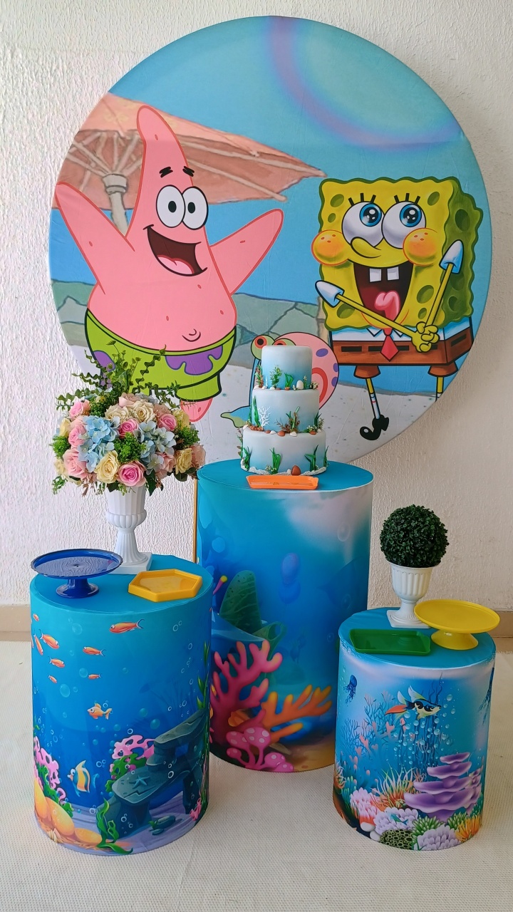 Kit Pegue E Monte Bob Esponja - Clássico - Neide Locações pegue e Monte 