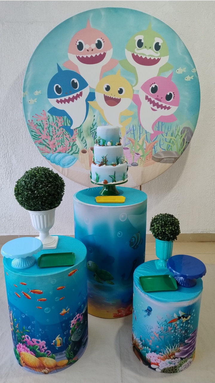 Kit Pegue E Monte Baby Shark Menino - Clássico - Neide Locações pegue e Monte 