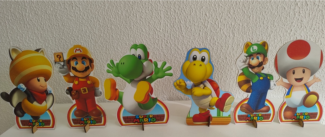 Display de Mesa Super Mário - Neide Locações pegue e Monte 