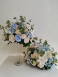 Arranjo Permanente de Flores Artificiais Azul Serenity E Branco E Folhagens Tamanho P  - imagem 2