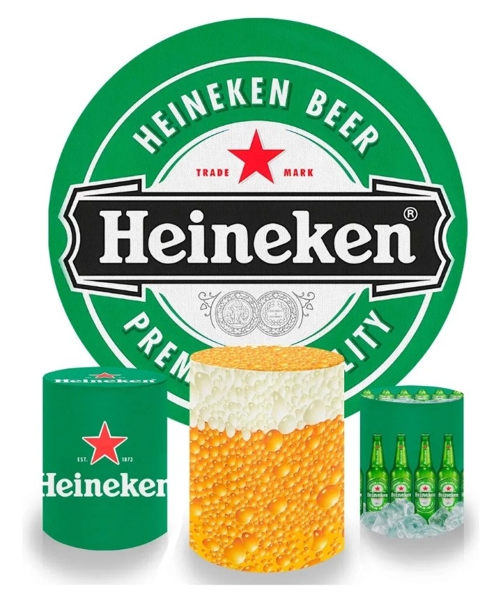Capa de Painel E Cilindros Heineken - Neide Locações pegue e Monte 