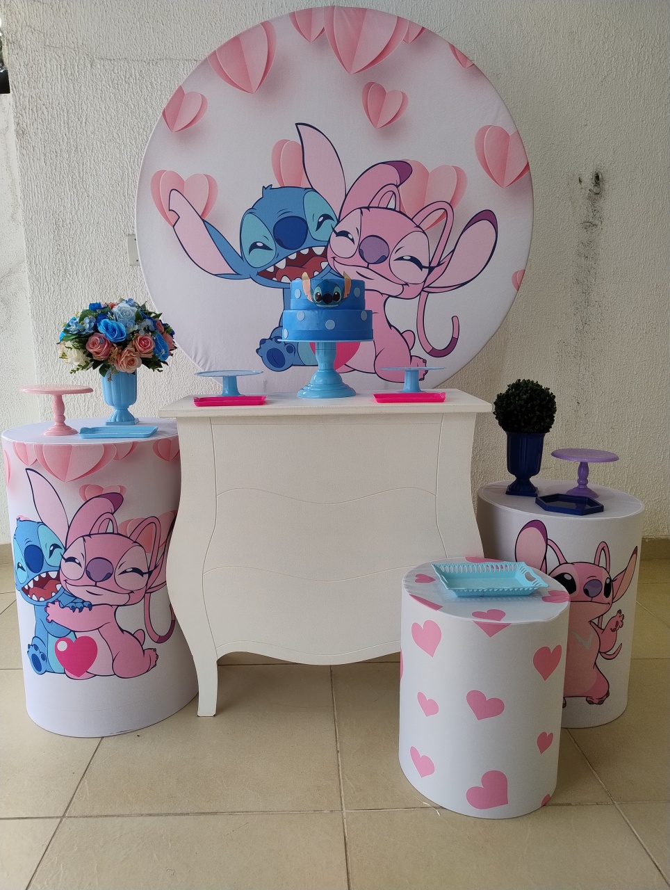 Kit Pegue E Monte - Stitch E Angel (Premium) - Neide Locações pegue e Monte 