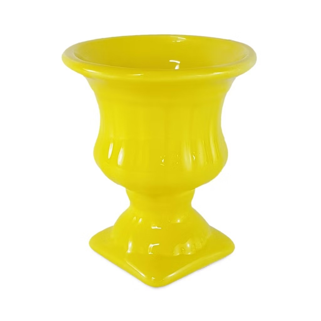 Mini Vaso Romano de Ceramica Amarelo - Neide Locações pegue e Monte 