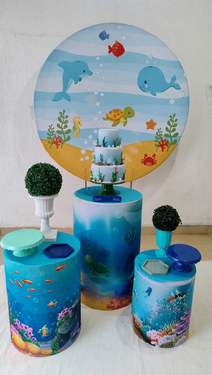 Kit Pegue E Monte Fundo Do Mar Animais Marinhos - Clássico  - Neide Locações pegue e Monte 