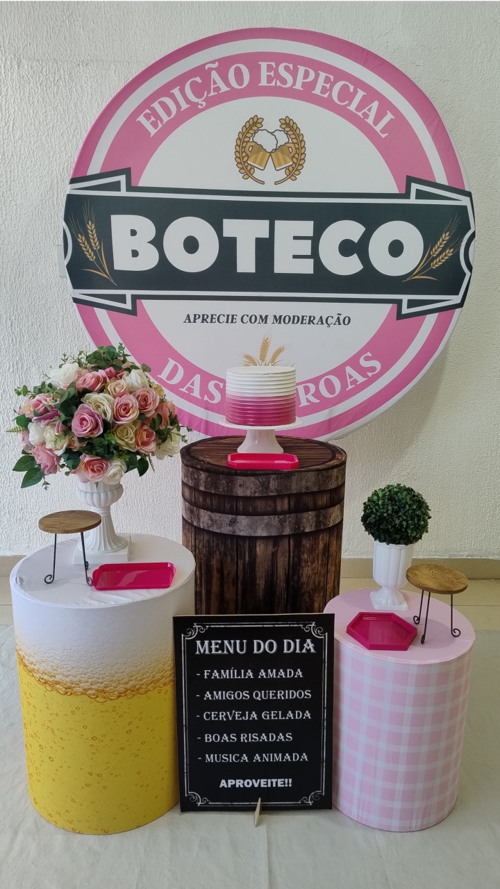 Kit Pegue E Monte Boteco das Patroas Com Display de Chão - Clássico - Neide Locações pegue e Monte 