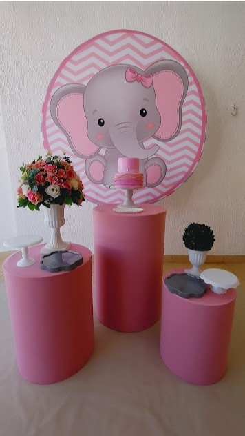 Kit Pegue E Monte Elefante Rosa - Clássico - Neide Locações pegue e Monte 