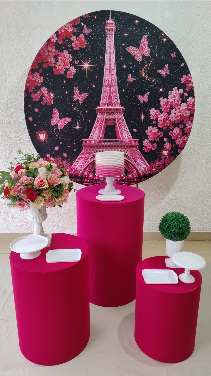 Pegue E Monte Feminino Torre Eiffel Pink - Clássico - Neide Locações pegue e Monte 