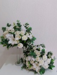 Arranjo Permanente de Flores Artificiais Branco E Folhagens Tamanho P - imagem 2