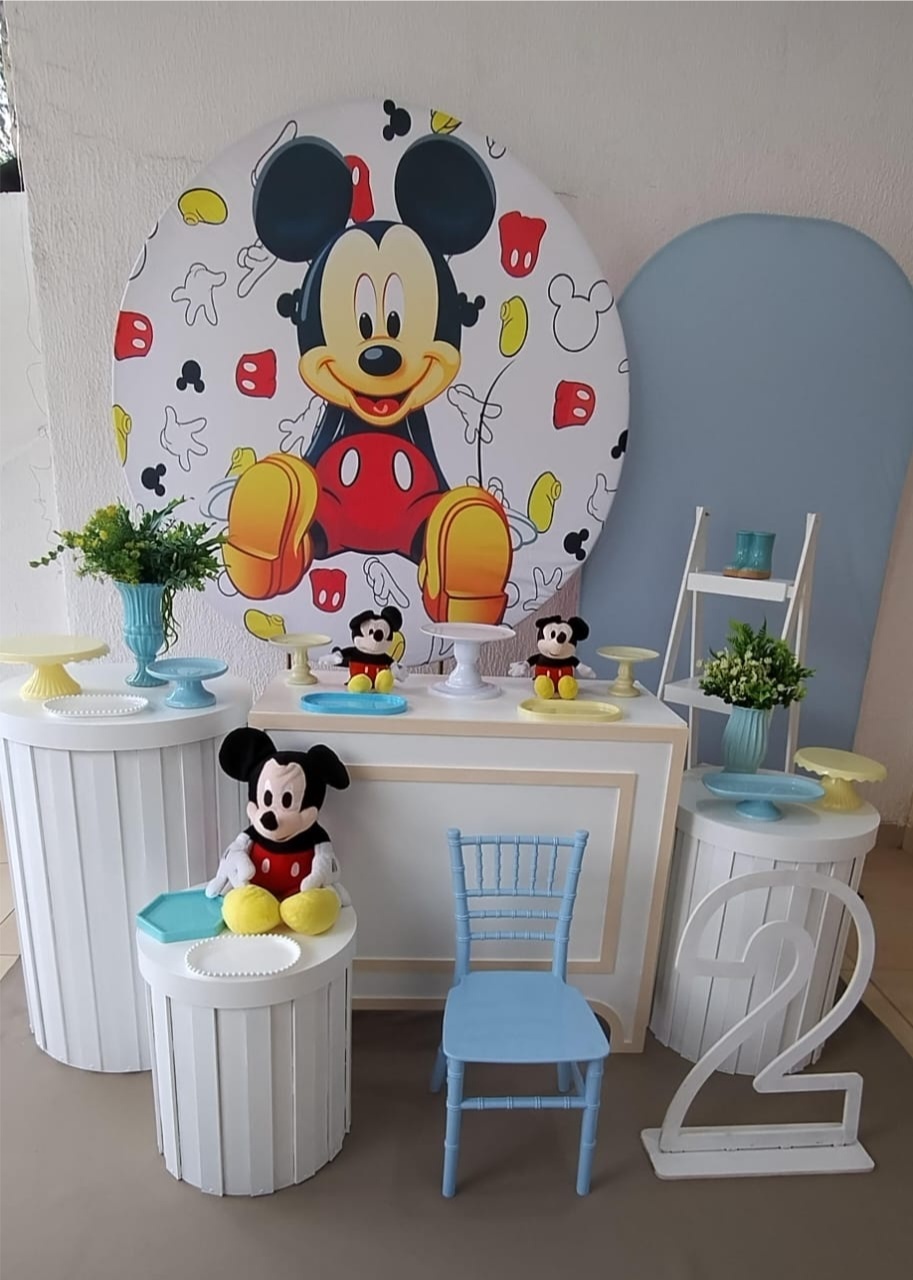 Kit Pegue E Monte Mickey Com Numero de Chão Em Mdf - Luxo - Neide Locações pegue e Monte 