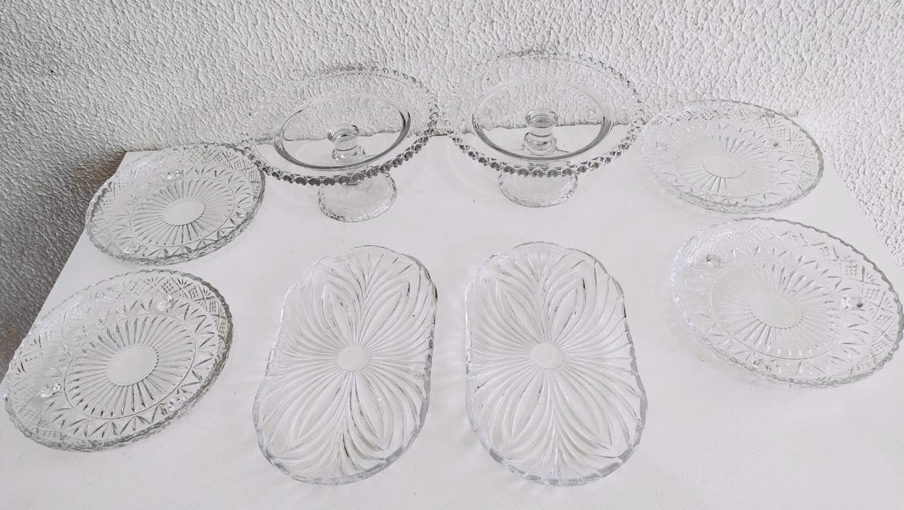 Conjunto de Suporte de Doces Em Vidro - Neide Locações pegue e Monte 