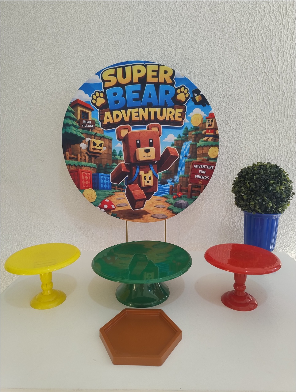 Mini Kit - Festa Na Mesa - Super Bear Adventure - Neide Locações pegue e Monte 
