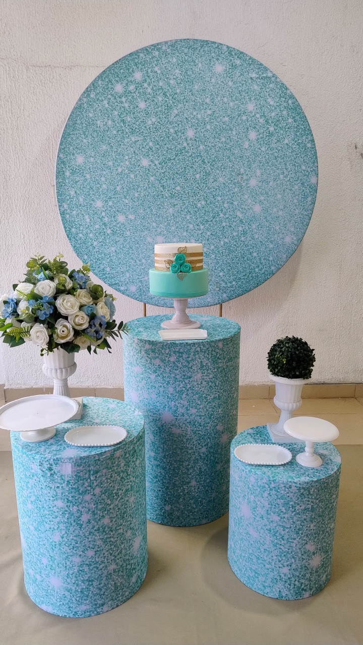 Kit Pegue E Monte Verde Glitter E Branco - Clássico - Neide Locações pegue e Monte 