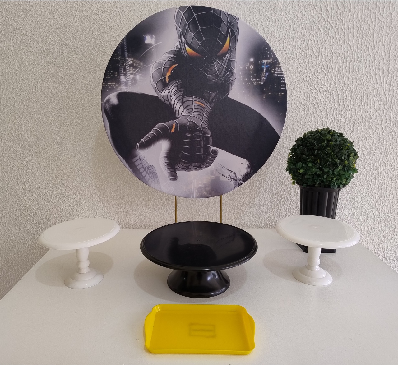 Mini Kit - Festa Na Mesa - Homem Aranha Preto - Neide Locações pegue e Monte 