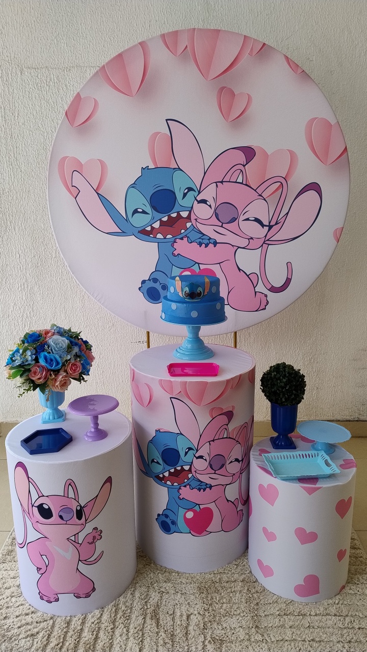 Kit Pegue E Monte- Stitch E Angel (Clássico) - Neide Locações pegue e Monte 