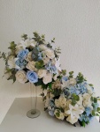 Arranjo Permanente de Flores Artificiais Azul Serenity E Branco E Folhagens Tamanho P  - imagem 1