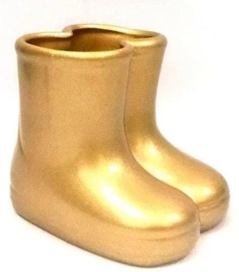 Vaso Botinha Dourado - Neide Locações pegue e Monte 
