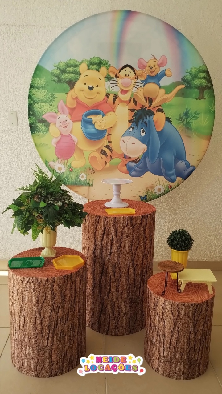 Kit Pegue E Monte Arco Íris Ursinho Pooh Puff - Tradicional - Neide Locações pegue e Monte 